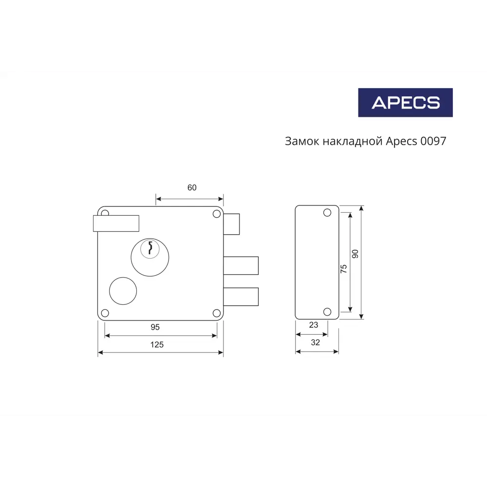 Накладной замок APECS 0097-BN с черным никелевым покрытием 85203569 STLM-0059870 - Вид №2