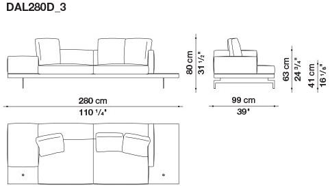 B&B Italia 3-х местный тканевый диван с шезлонгом Dock sun-id-1355318 - Вид №193