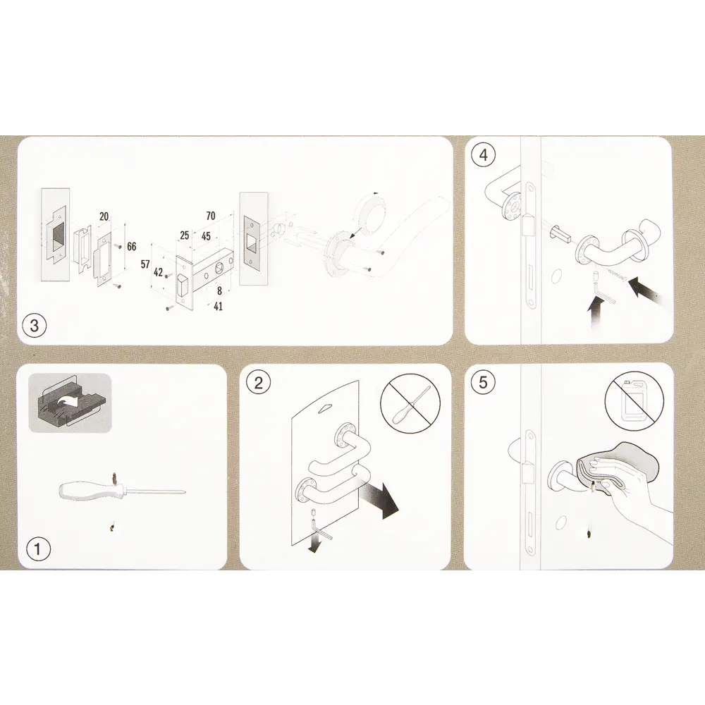 Комплект дверных ручек 22L 100 BP, без запирания, цвет чёрный PALLADIUM STLM-2082703 - Вид №6