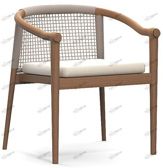 Atmosphera Садовый стул с подлокотниками из тика и веревки Lodge Lg.sb