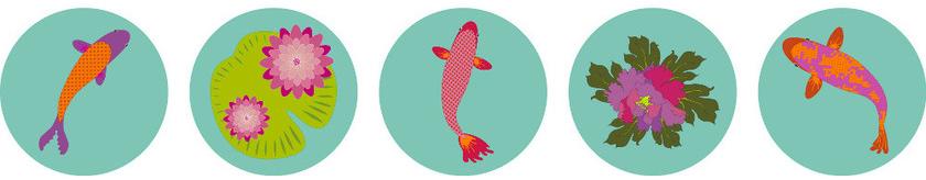 CONCEPTUWALL Декор из клейкой ткани Koi sun-id-1358447 - Вид №2