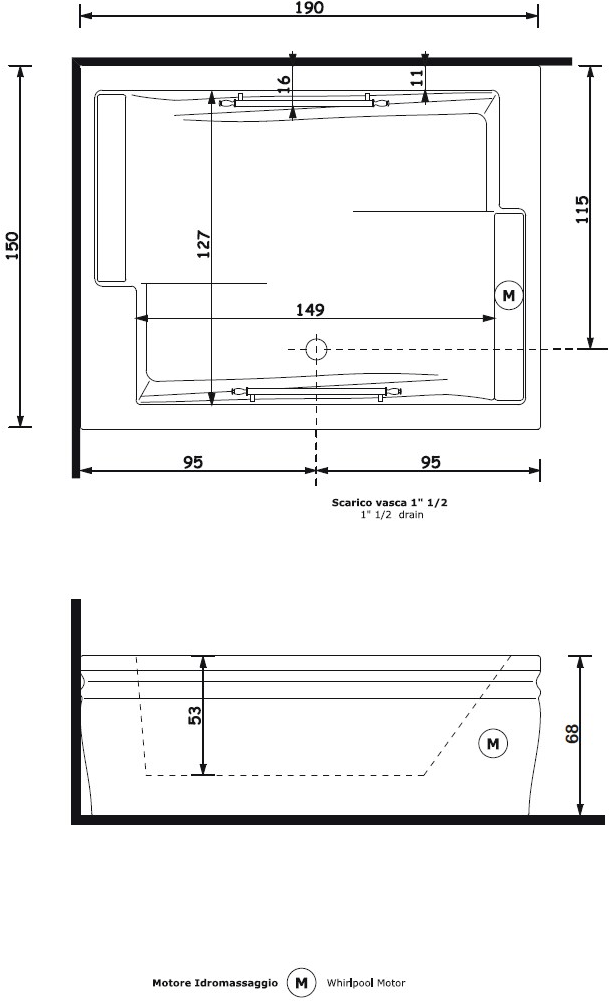 Gruppo Treesse 2-х местная гидромассажная ванна с хромотерапией Vasche in stile classico sun-id-1486619 - Вид №5