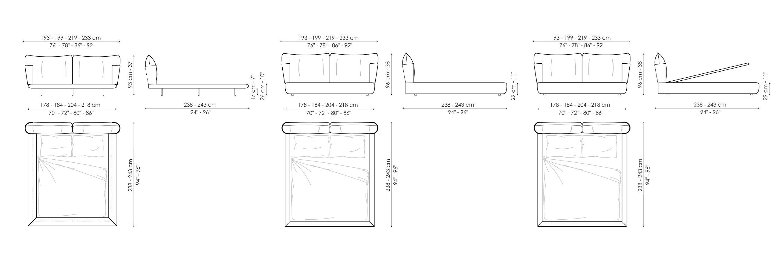Двуспальная кровать из ткани BONALDO Blend ARCH-00056975 - Вид №5