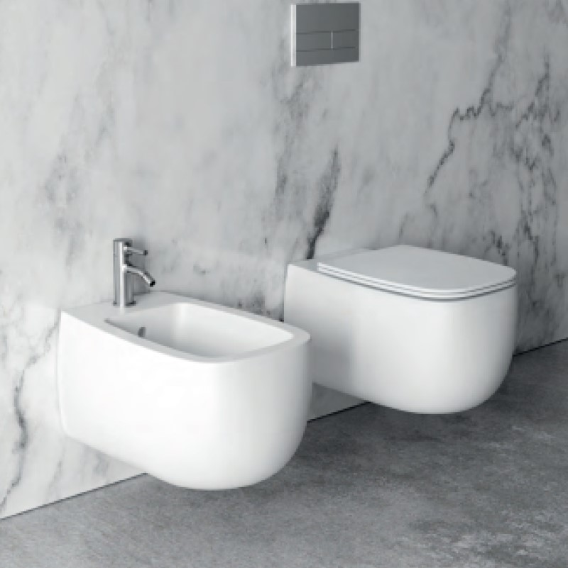 33130101.09 Биде подвесное 550х335х450 мм Alice Ceramica Nur Белый матовый - Вид №5