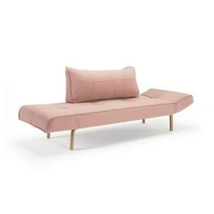 Кушетка-трансформер Zeal c ножками Bow из дуба, дымчатая роза