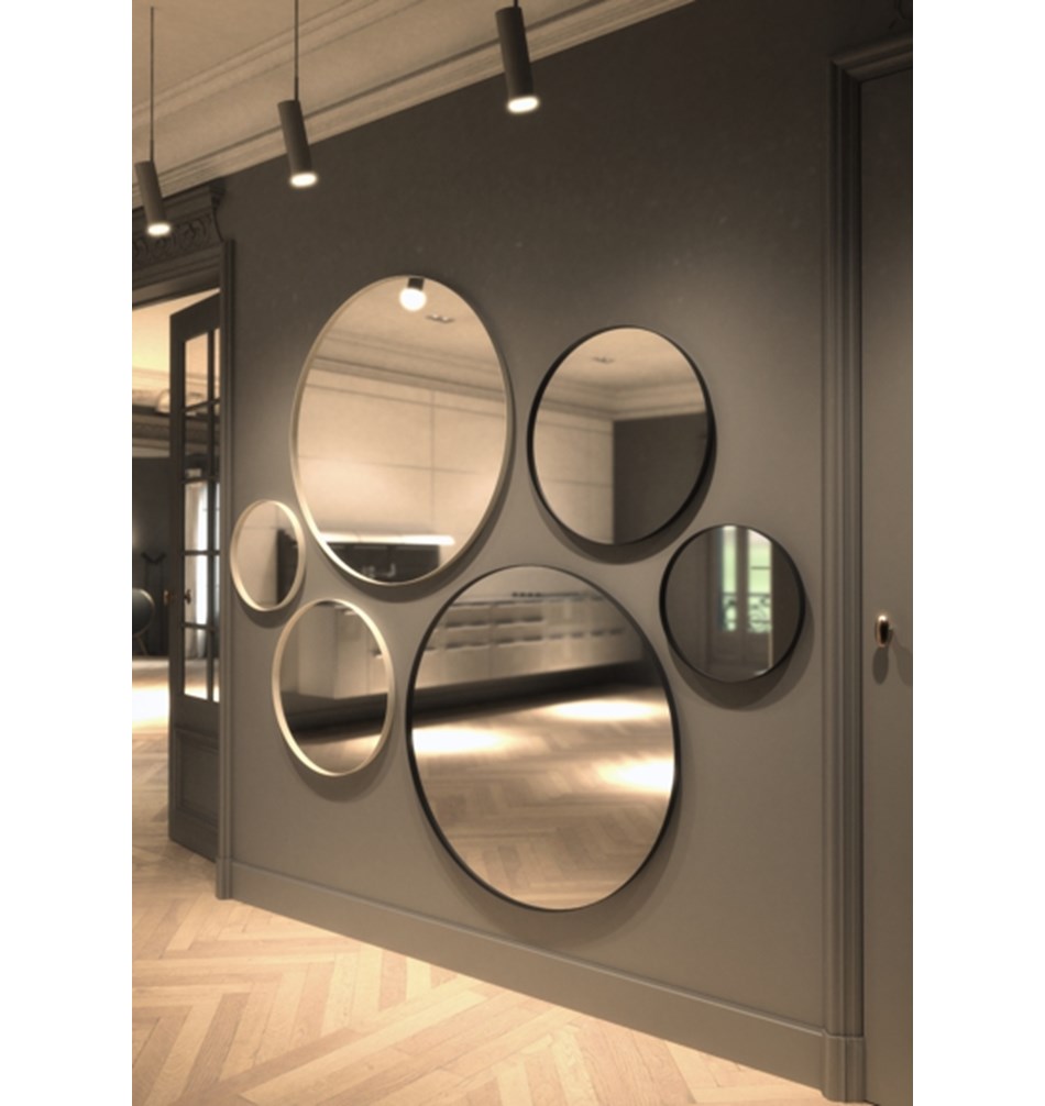 FROST Зеркало круглое 4134, Ø40cm » черное Алюминий Черный U4134-B  - Вид №4