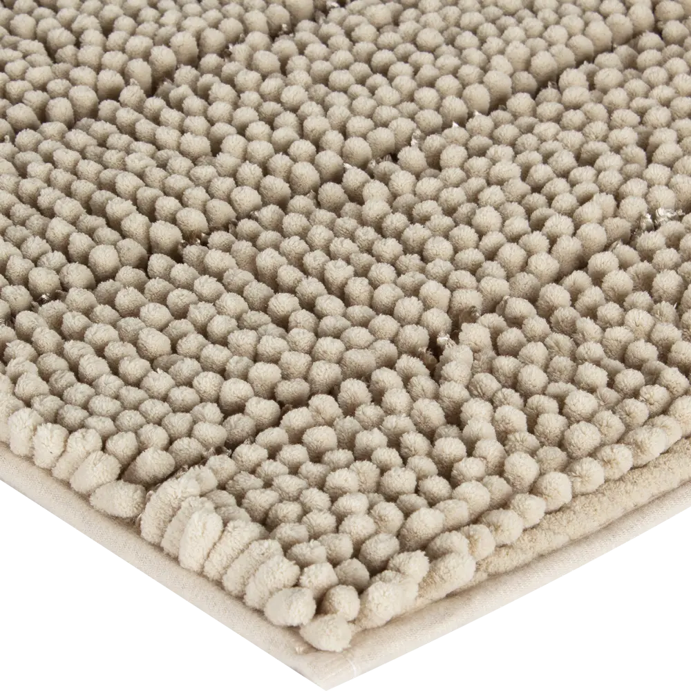 Коврик для ванной комнаты Lines 50х80 см цвет бежевый SWENSA STLM-2147846 - Вид №1