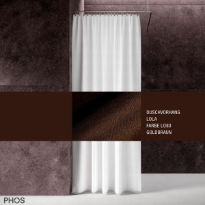 DV-LOLA200-210-LO80 Занавеска для душа лола, длина 200 см, ширина 210 см. Золотой коричневый PHOS