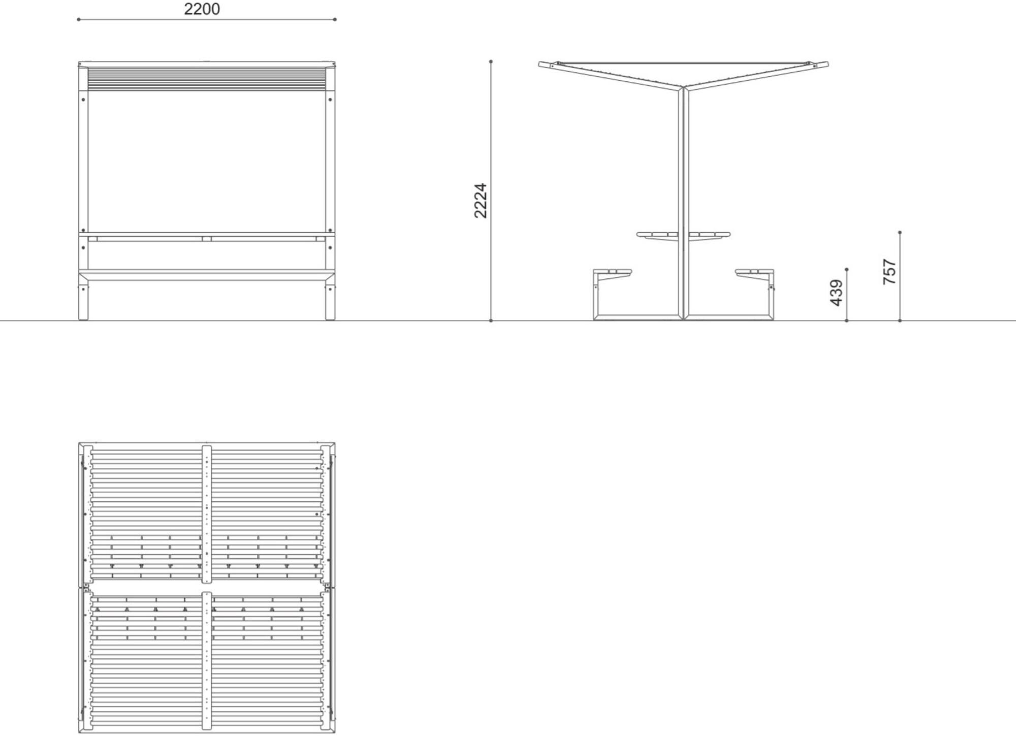 City Design Деревянный стол для пикника с крышкой Cison sun-id-1406702 - Вид №2