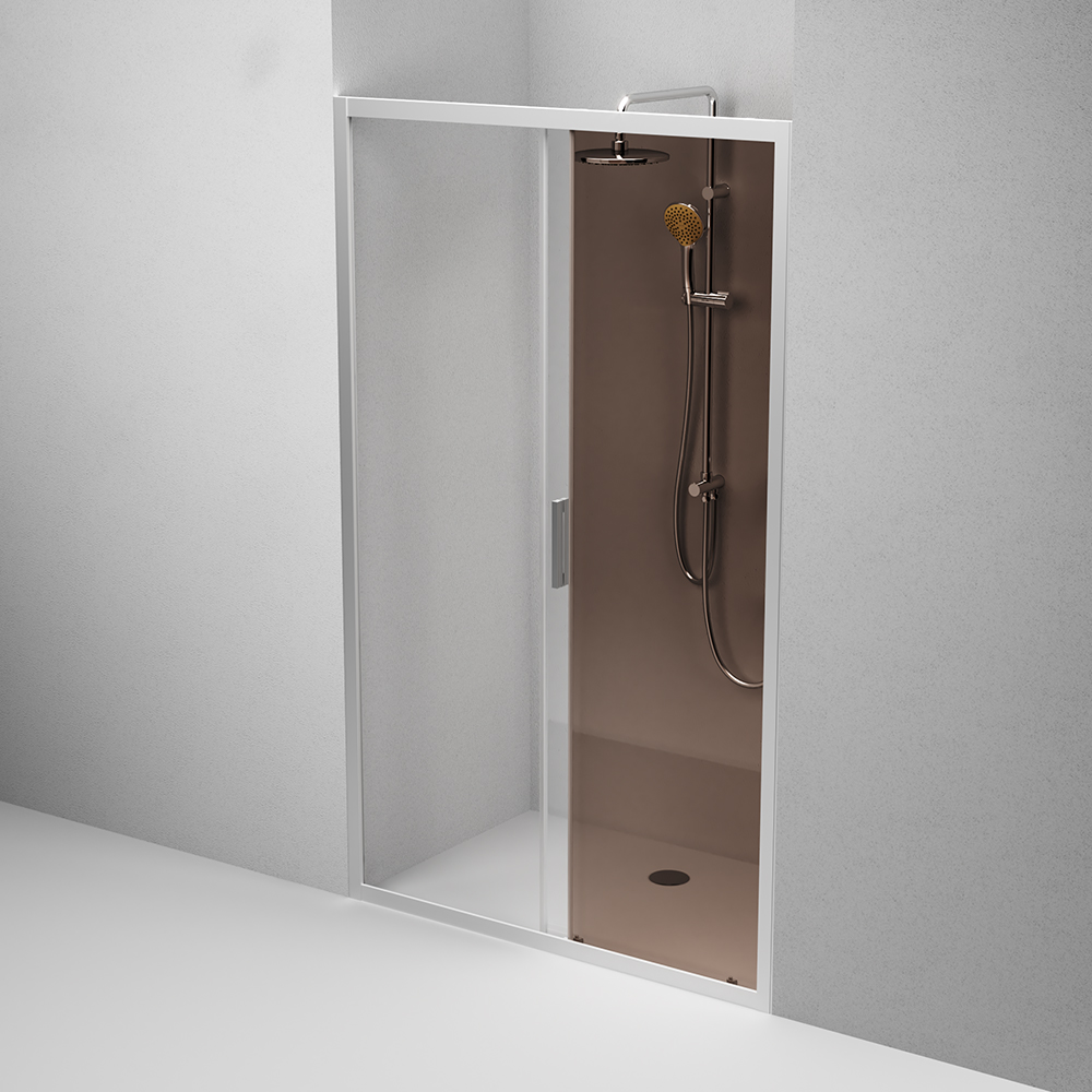 W90G-120-1-195MBr Solo Дверь душевая 120х195 стекло бронзовое профиль матовый хром AM.PM Gem - Вид №4