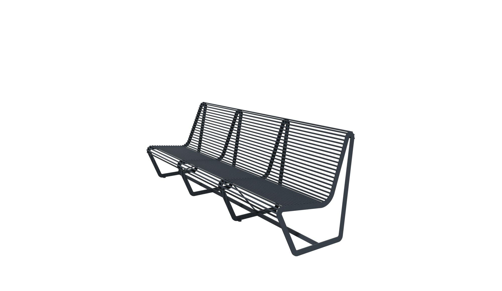 Стальная скамья со спинкой amop рама ARCH-00135616 - Вид №3