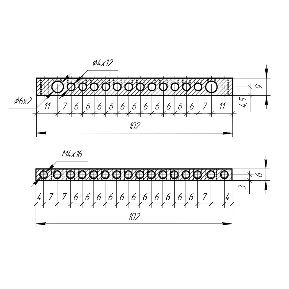Шина соединительная EKF Proxima PEN 0-земля 14 отверстий 6x9 мм 88883095 STLM-2147251  - Вид №1