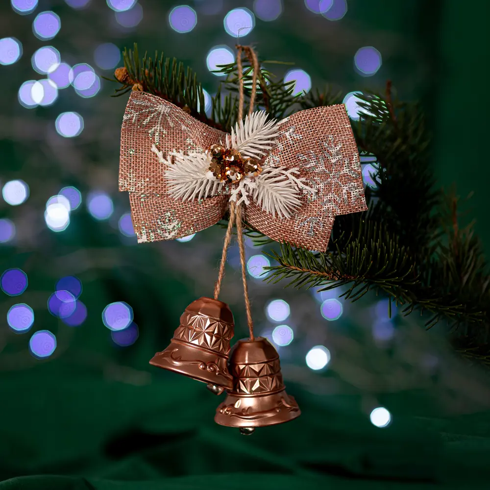89377715 Новогоднее украшение Колокольчики розовый/шампань STLM-1537778 Santreyd 