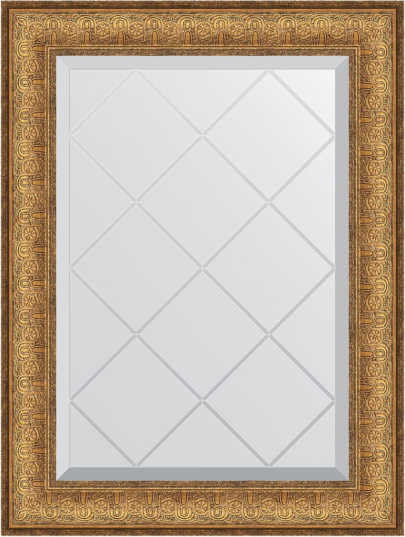 BY 4008 Зеркало с гравировкой в багетной раме - медный эльдорадо 73 mm EVOFORM Exclusive-G