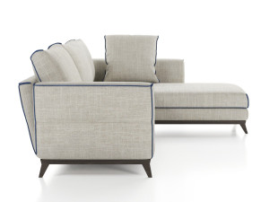 Тканевый диван с полуостровом