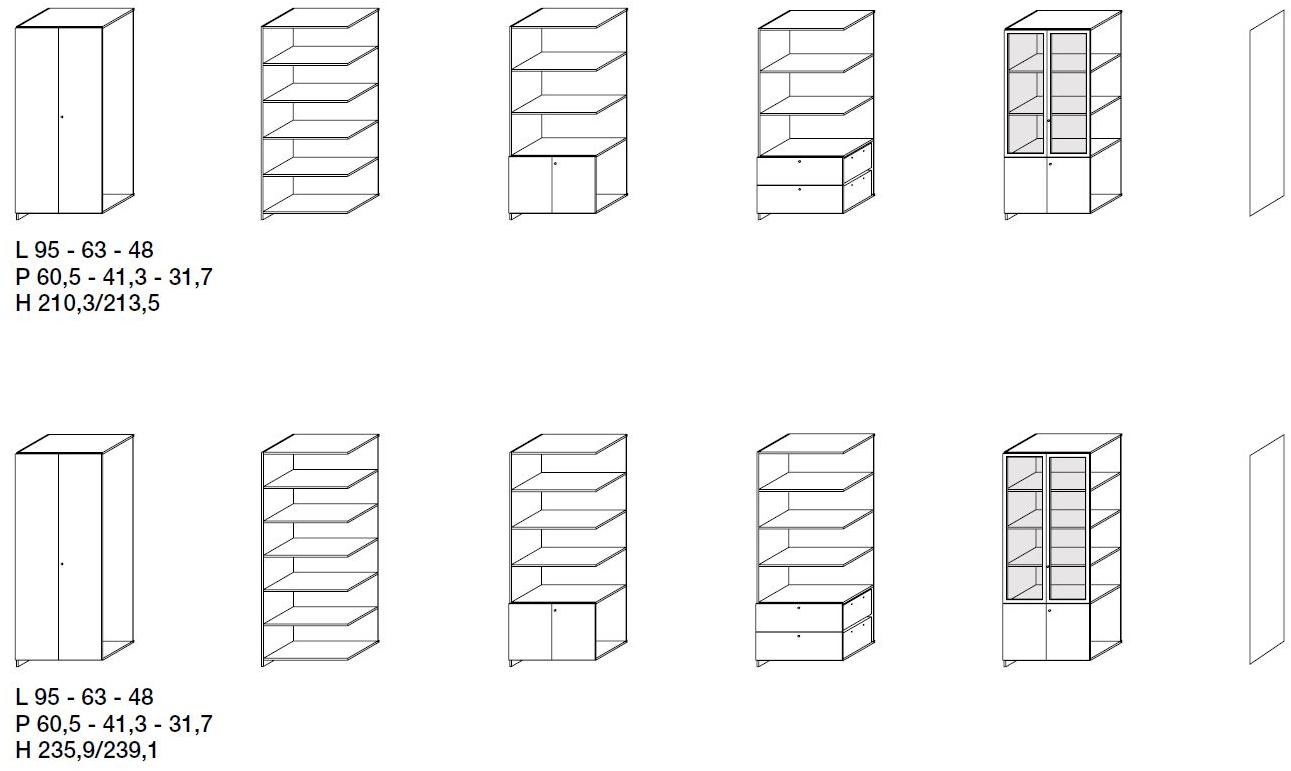 Citterio Высокий офисный шкаф с распашными дверцами sun-id-1346369 - Вид №2