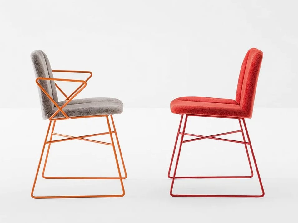 Стальной мягкий стул с подлокотниками Billiani ARCH-00059118 - Вид №1