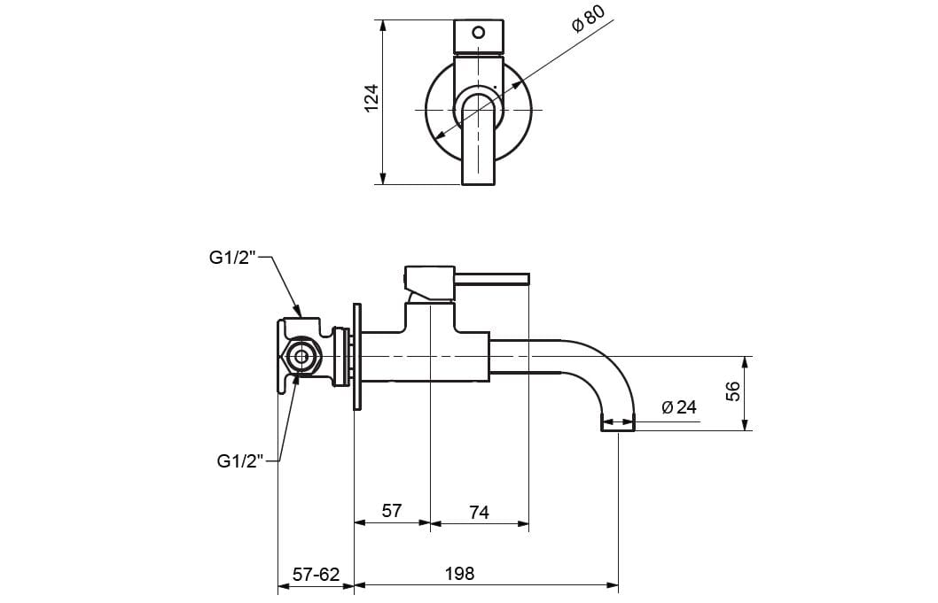 Настенный однорычажный смеситель для раковины Gaia Mobili Complements ARCH-00060370 - Вид №1