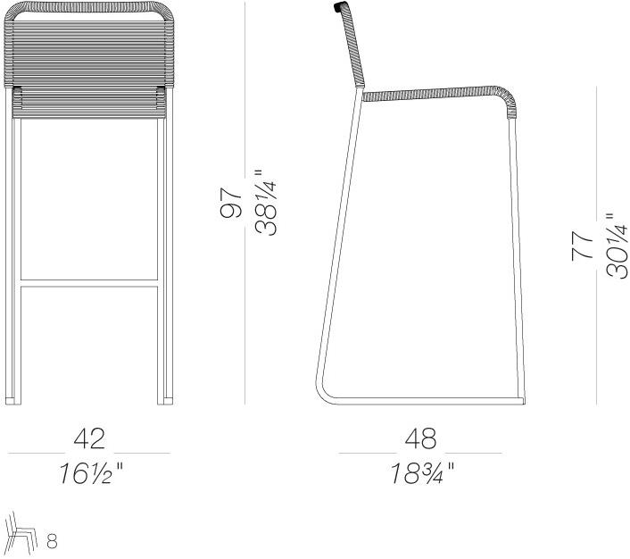 Lapalma Табурет-санки с подставкой для ног Aria outdoor sun-id-1479381 - Вид №4
