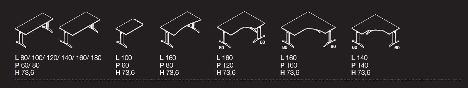 Секционный прямоугольный рабочий стол Las Mobili Oxi ARCH-00126517 - Вид №2