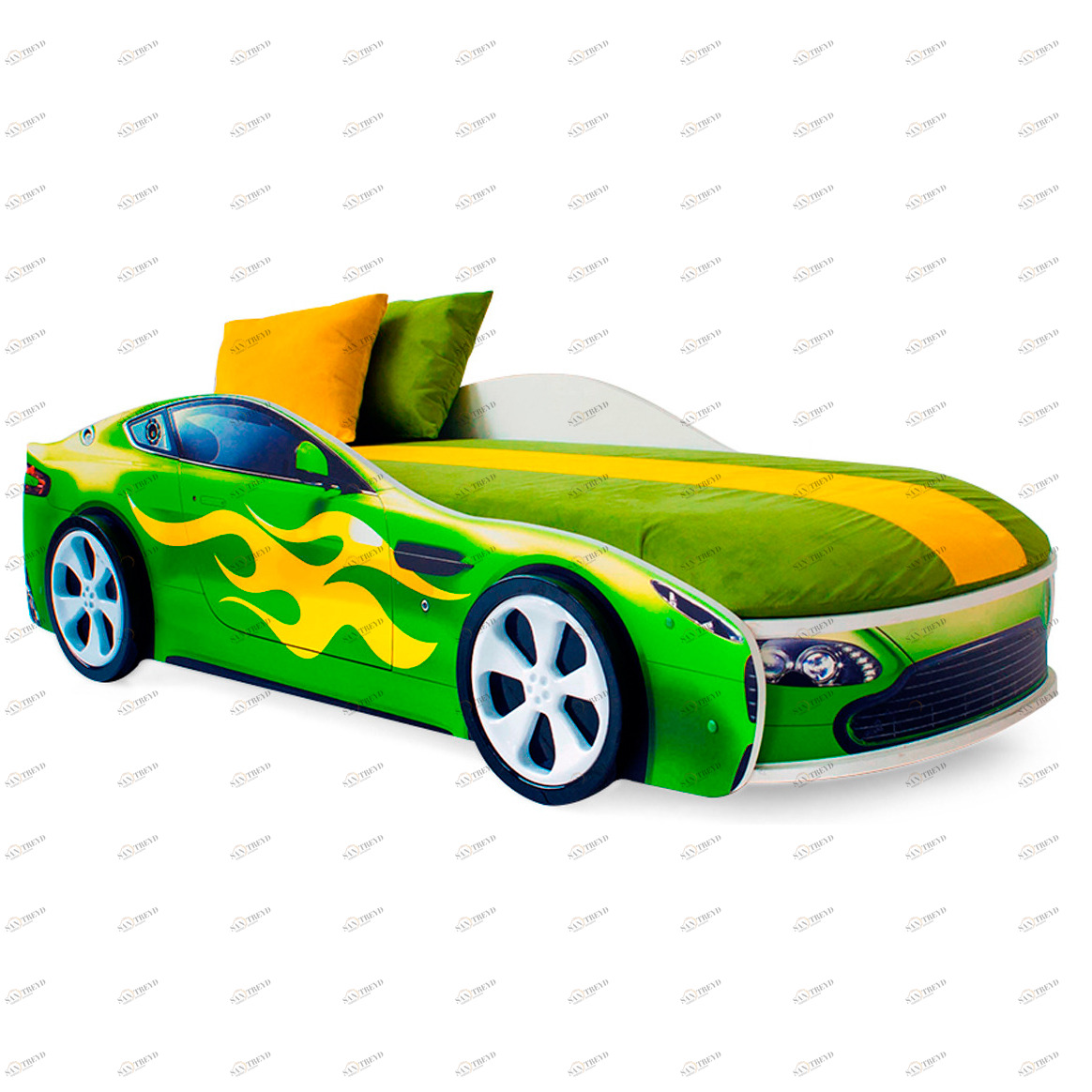 Детская кровать-машина "Бондмобиль" зеленая БЕЛЬМАРКО  326767 Зеленый Santreyd 