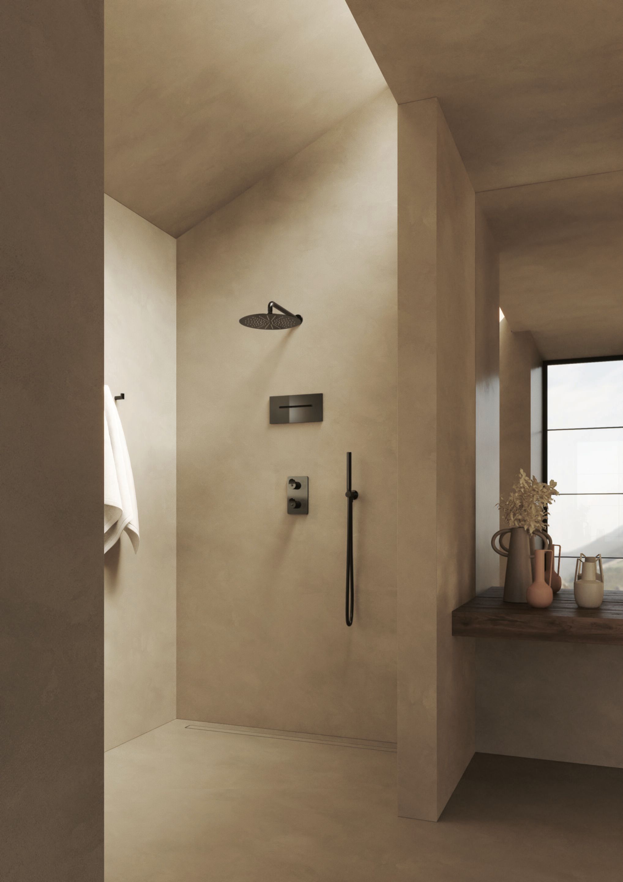 Термостатический встраиваемый смеситель для душа с переключателем CRISTINA Rubinetterie бочка ARCH-00018773 - Вид №1