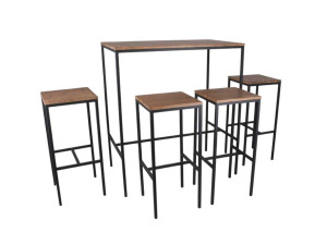 Набор столов и стульев из ламината и металла