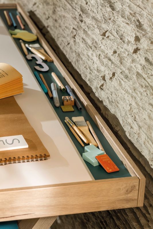 Письменный стол с ящиком 130 см светлый дуб Lofter CILEK LOFTER 00-3832437 Бежевый Santreyd  - Вид №2