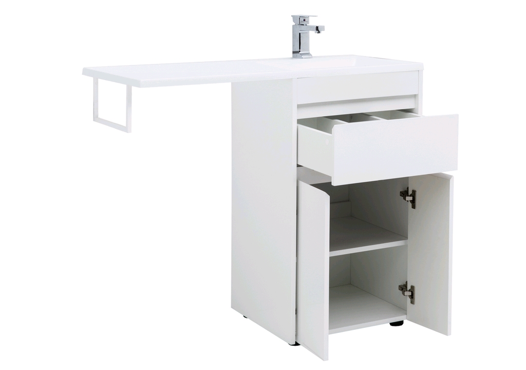 Тумба с раковиной Aquanet Токио 110 R белый (напольная, 1 ящик, 2 дверцы) 0023774400235498 - Вид №2