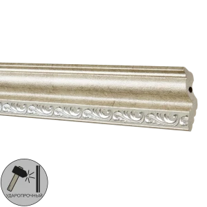 Плинтус потолочный полистирол Decomaster 148B-59 серебристый 30х45х2000 мм 17106485 STLM-2149328