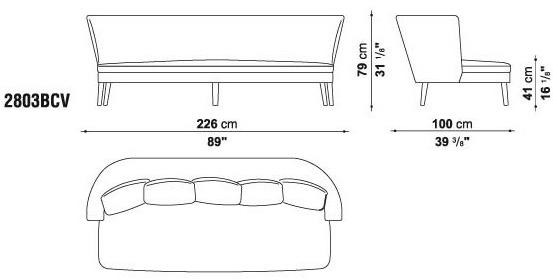 Maxalto 3-х местный тканевый диван Febo sun-id-1448458 - Вид №10