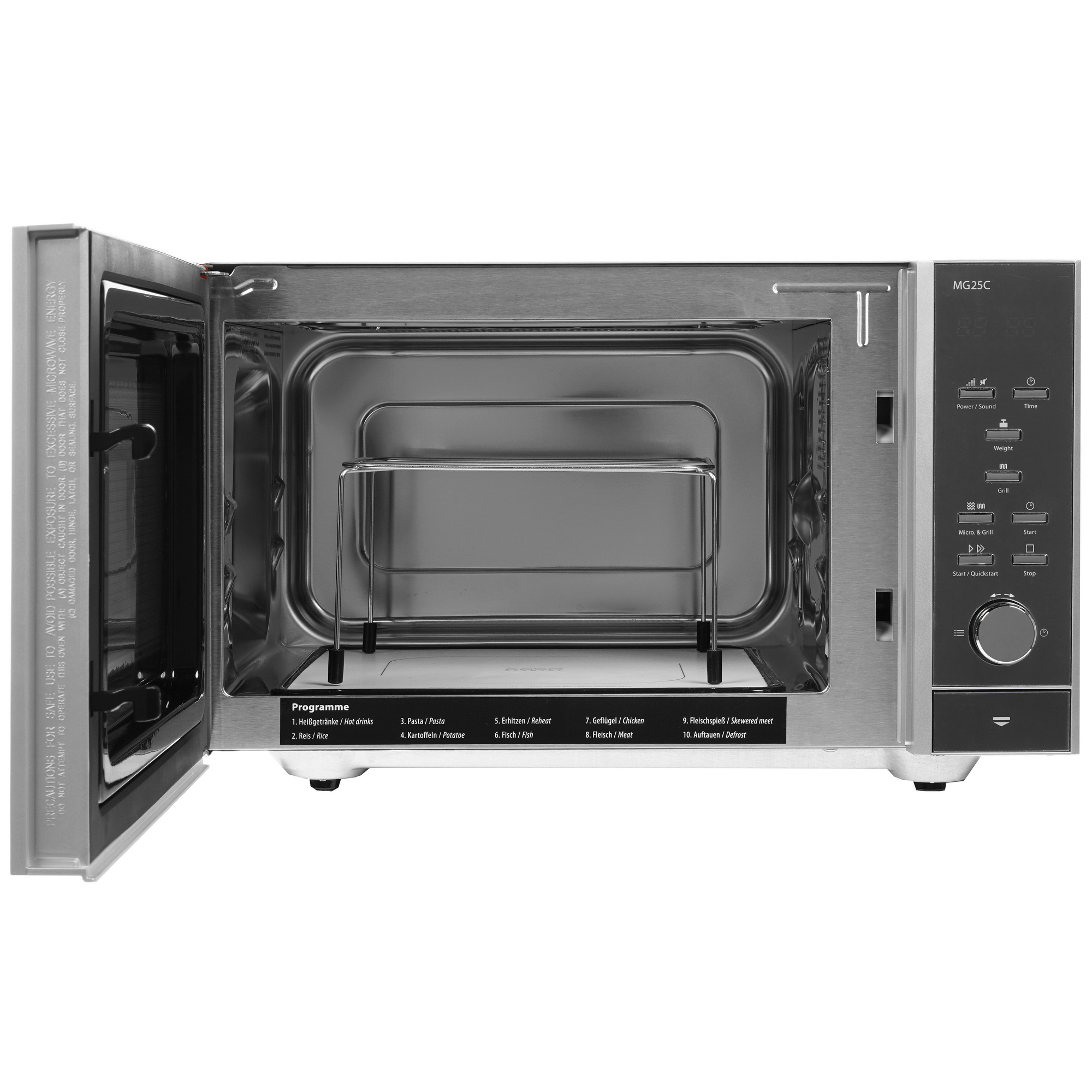 1117030 Микроволновая печь CASO MG 25 Ceramic Menu серебристый STDN-0069318 - Вид №3