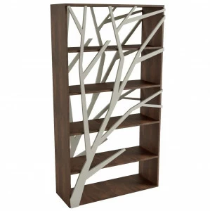 Стеллаж деревянный дизайнерский орех, белый "Япония" от Odingeniy ODINGENIY  178435 Коричневый