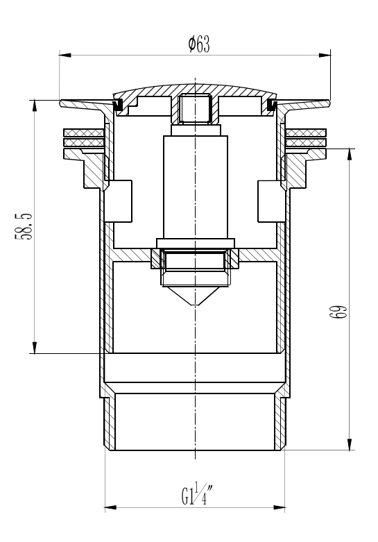 Донный клапан Sanindusa для раковин 4V9411, хром - Вид №1