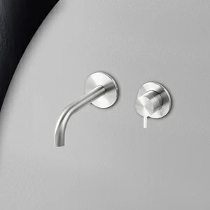 Смеситель для раковины сталь глянцевая с белой ручкой Toki Radomonte TKI18LCIL21