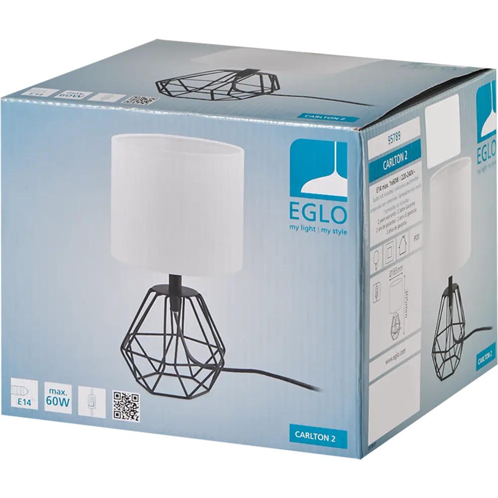 Настольная лампа Eglo «Carlton2» 1xE14x60 Вт, цвет чёрный/белый 18586601 STLM-2160234  - Вид №7