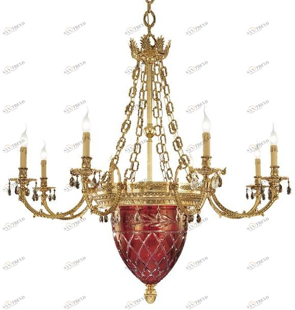 Люстра с градиентом из чистого золота с кристаллами swarovski® Edgard 4300/8+4 Santreyd 