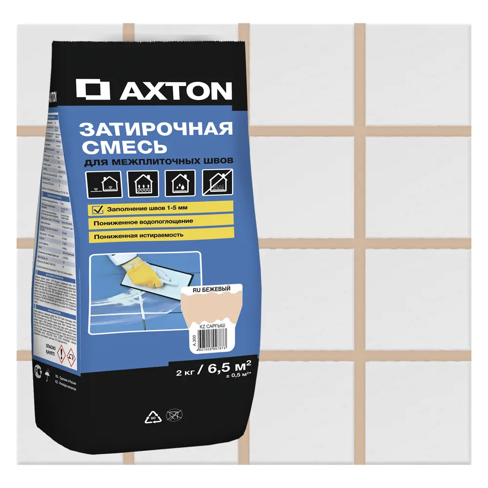 Затирка цементная Axton А.300 цвет бежевый 2 кг 82454865 STLM-2139501 Без серии