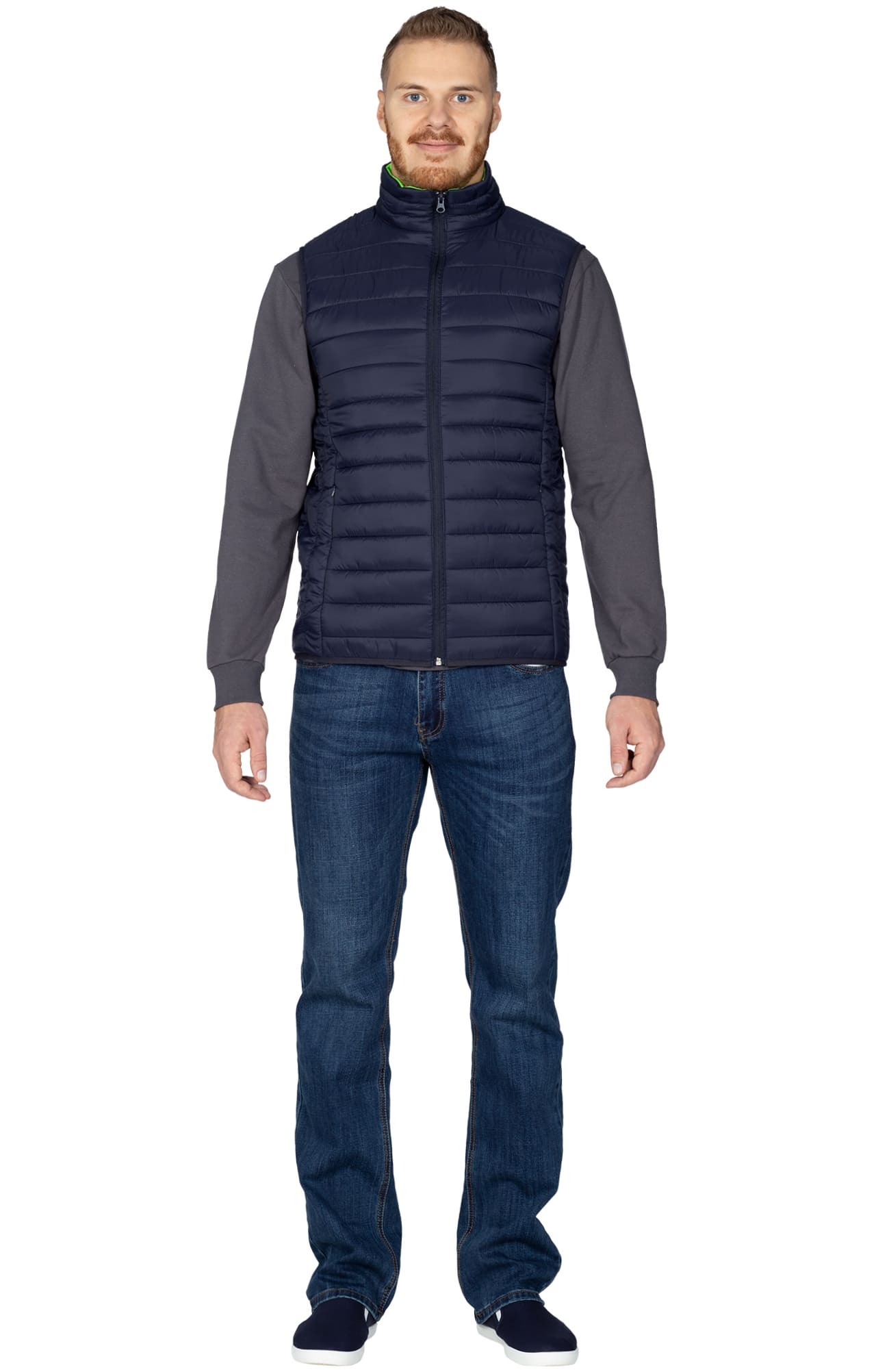 69664 Жилет стеганый  dark blue El-Risto  Демисезонная одежда размер XL (100)  - Вид №2