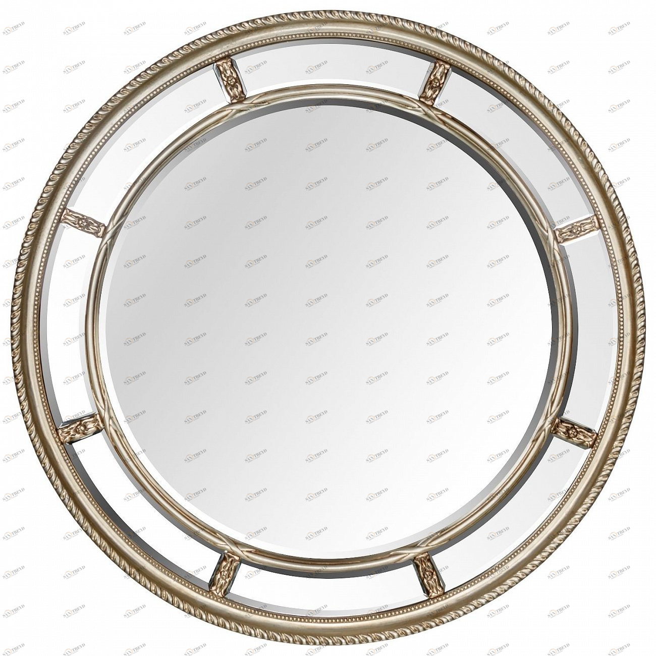 Зеркало большое круглое 115,5 см бронзовое Prestige Silver ART-ZERKALO ДИЗАЙНЕРСКИЕ 00-3884085 Бронза;зеркальный 
