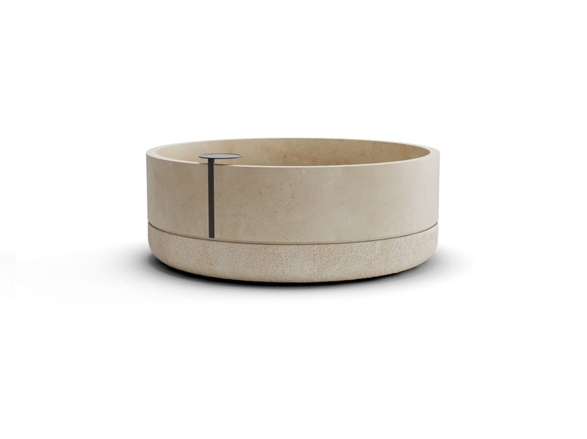 Круглая ванна из камня Лечче PIMAR V35A - GROOVE ARCH-00004378