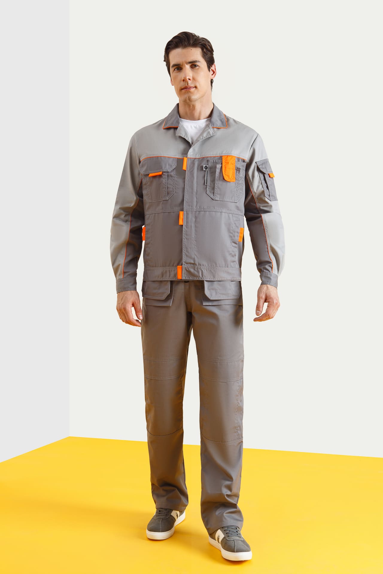 69450 Куртка "Профессионал" темно-серая со светло-серым  Строитель  размер 44-46/158-164 Спецодежда  - Вид №3