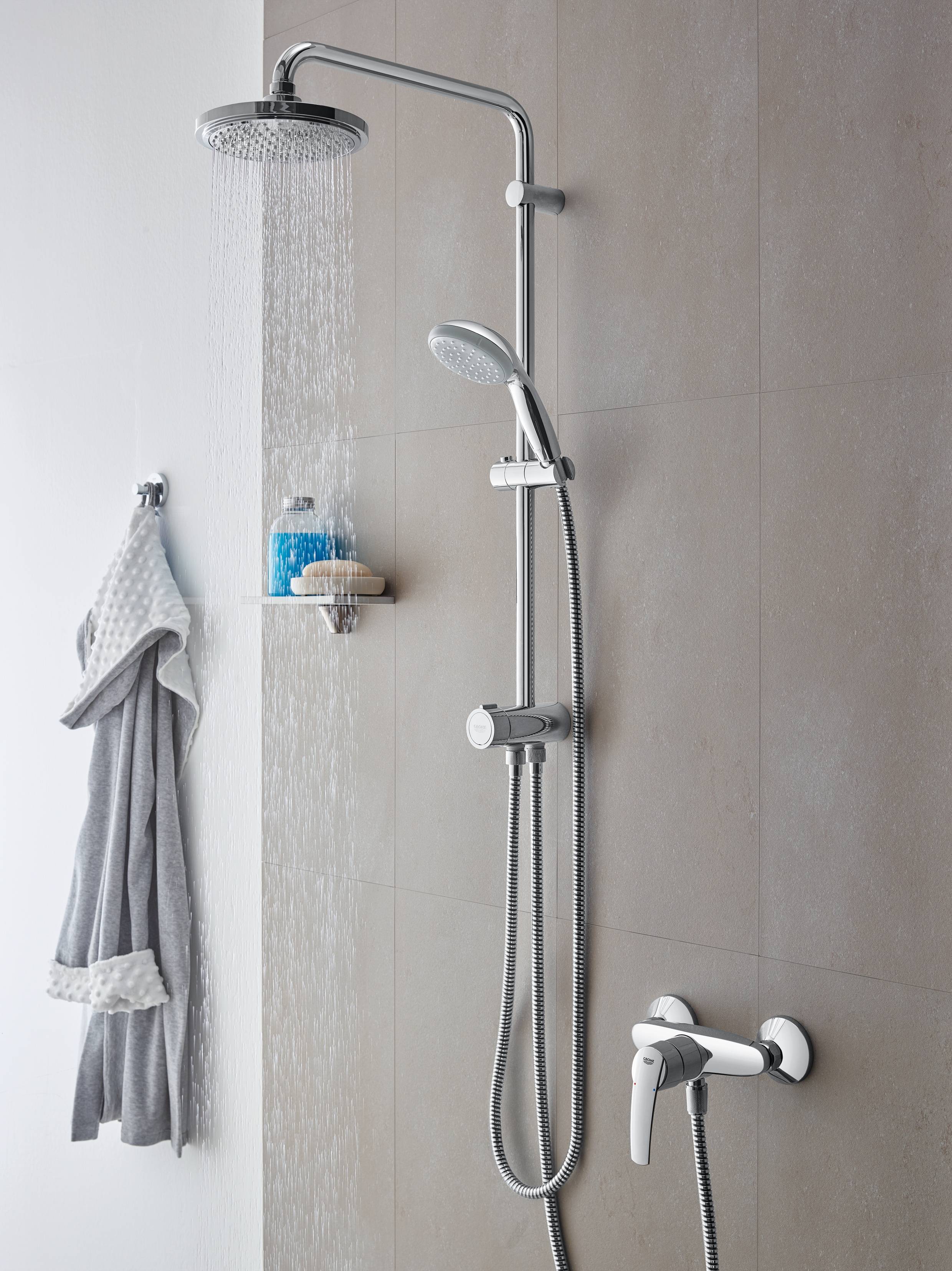 Душевая система GROHE New Tempesta 200 с переключателем (без смесителя), хром (27389001) - Вид №2