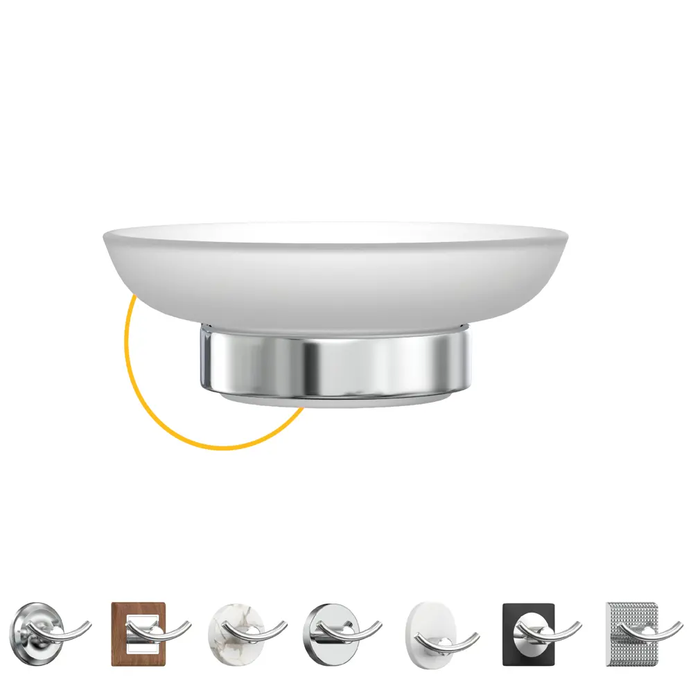 Мыльница LEMER You-Design хром с матовым стеклом 82808606 STLM-0985794