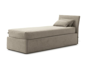 Односпальная кровать с мягким изголовьем