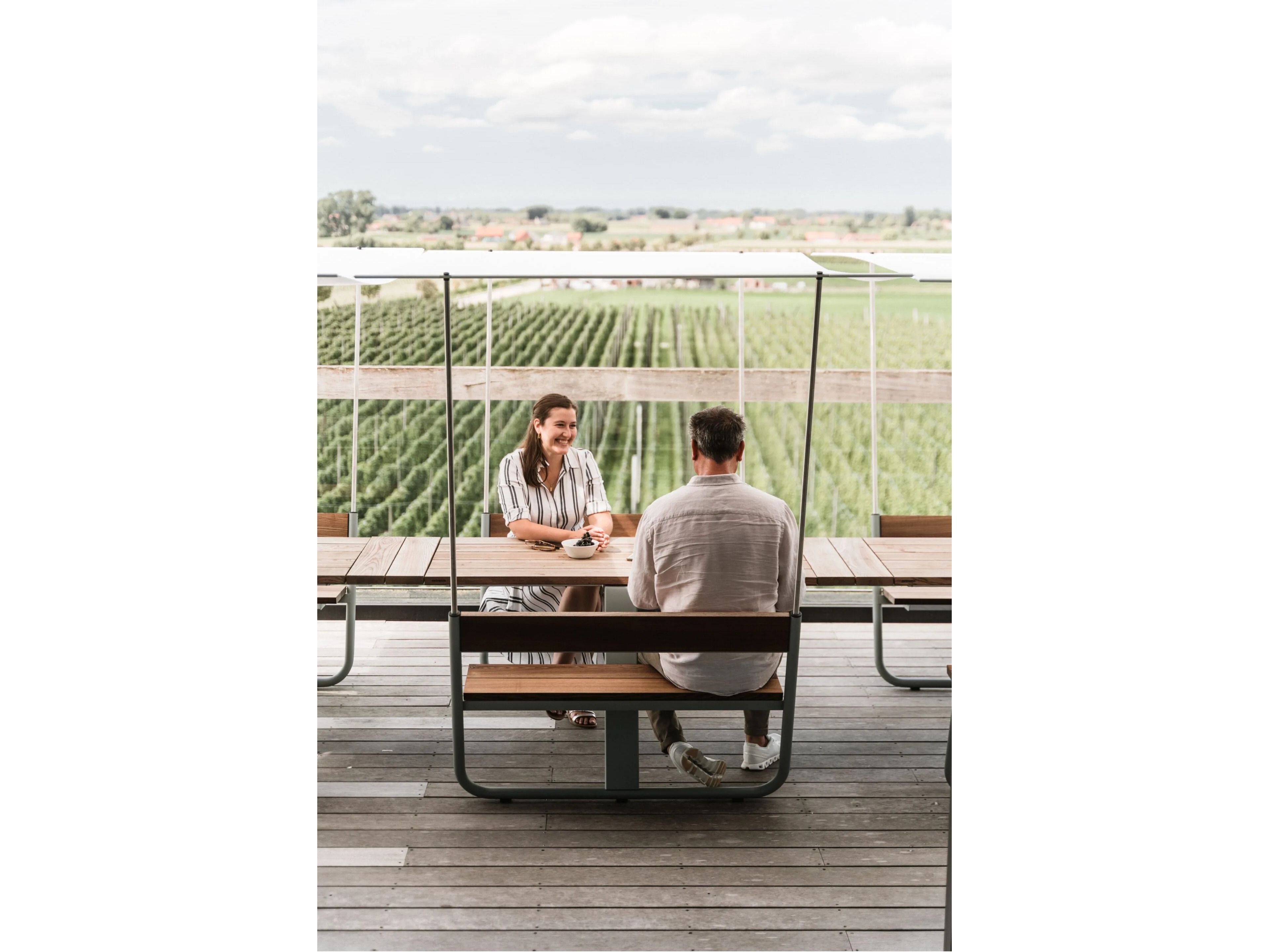 Прямоугольный стол для пикника из стали и дерева со встроенными скамейками Extremis MANILLE ARCH-00005114 - Вид №7