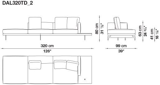 B&B Italia 3-х местный тканевый диван с шезлонгом Dock sun-id-1355318 - Вид №8