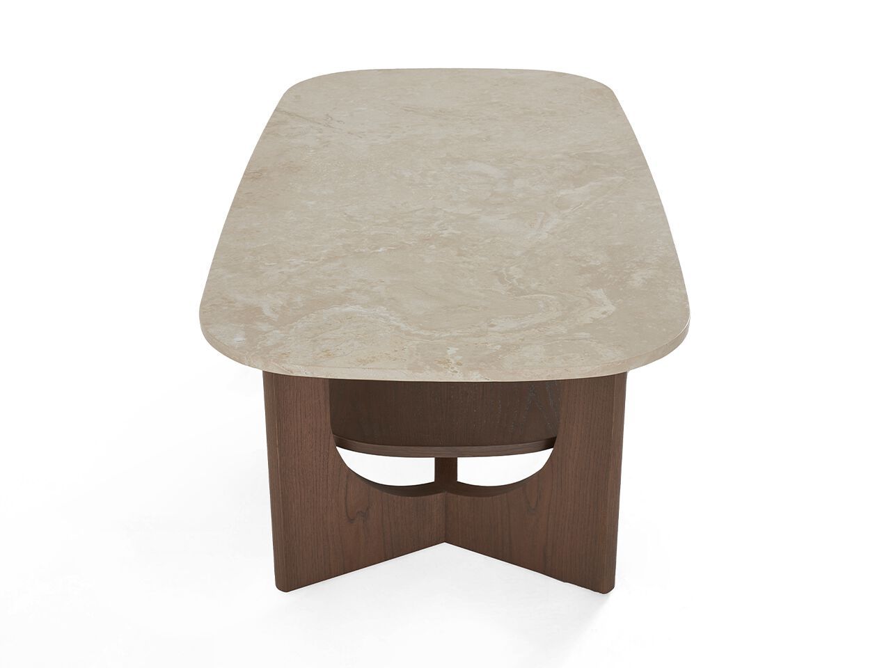 Деревянный прямоугольный журнальный столик с травертиновой столешницей NDESIGN Ezora ARCH-00102311 - Вид №2