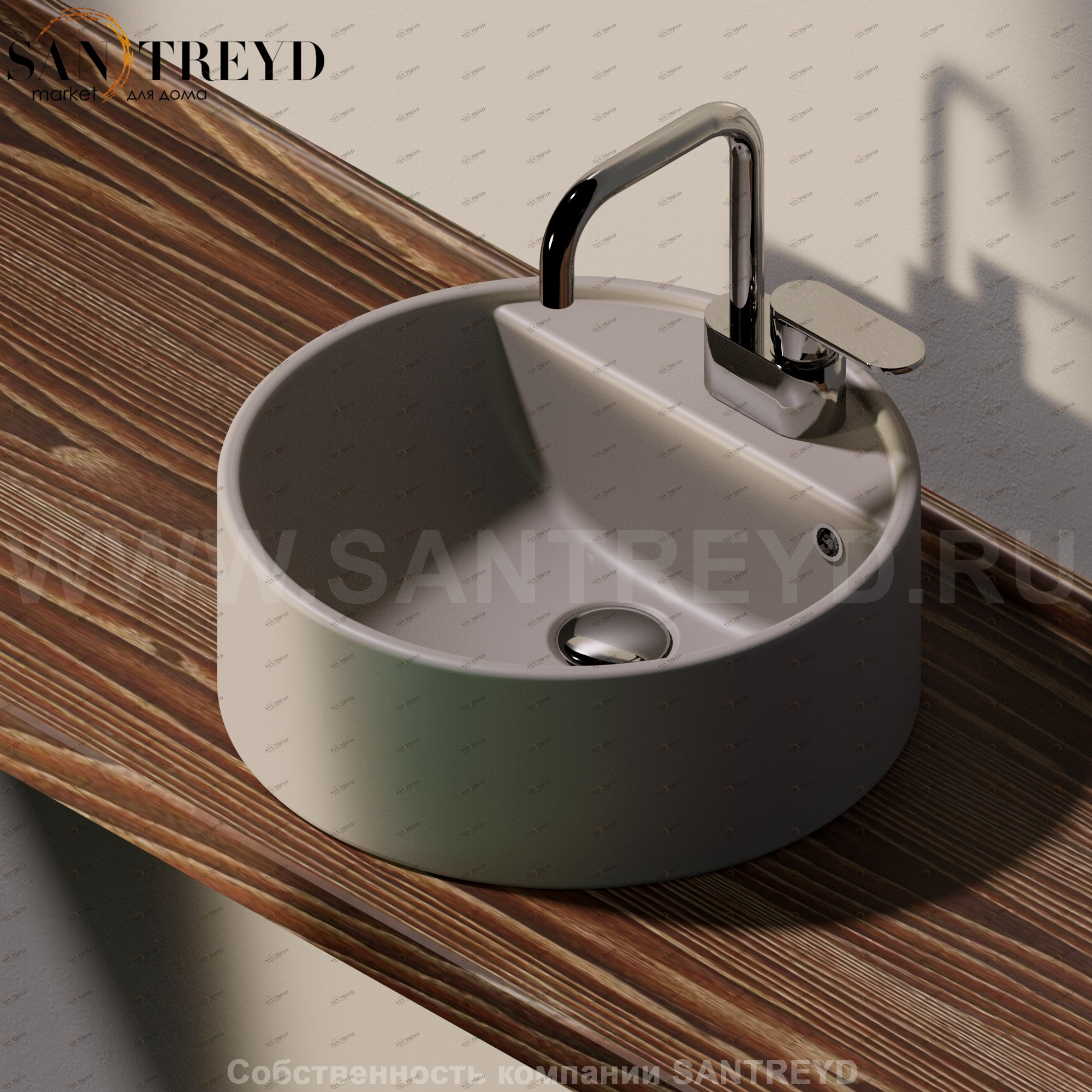 505042A1019 Накладная раковина на столешницу  круглая Ceramica Flaminia Twin