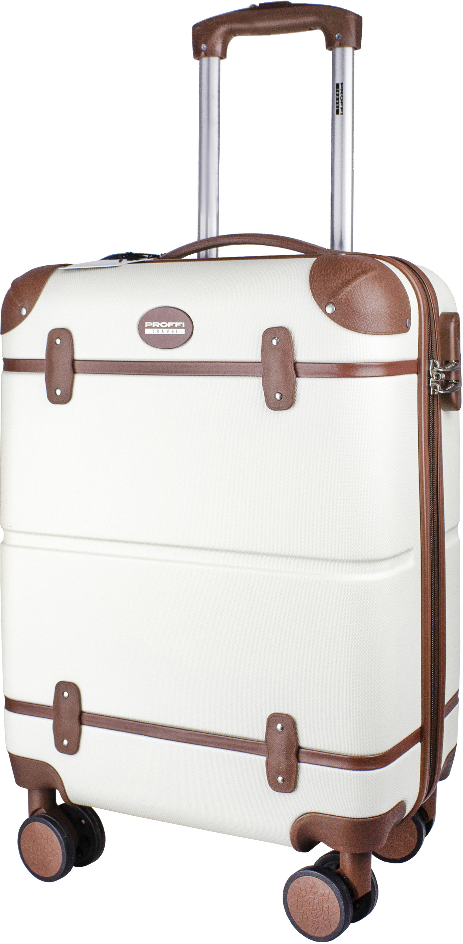 91052203 Чемодан S Tour vintage 37x23x55 см абс-пластик цвет кремовый STLM-0458484 PROFFI TRAVEL